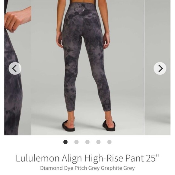 lululemon athletica Pants - Lululemon Align High-Rise Leggings 25” Size 8 Diamond Dye Pitch Grey Gra…
